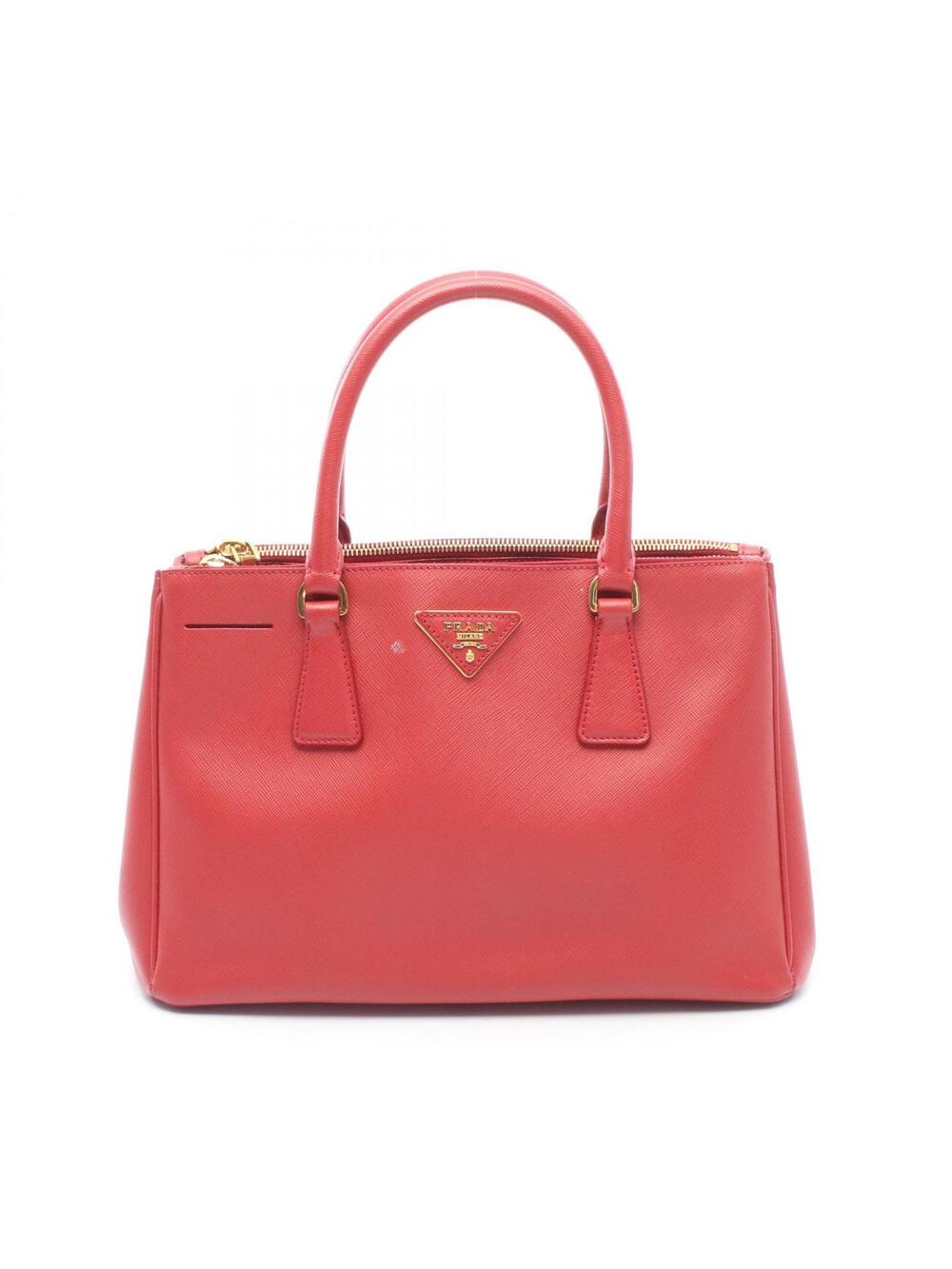 Prada Galleria Handbag Leather Red Used #272222P68B